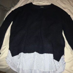 Sweater with blouse underneath